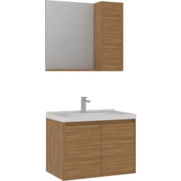 Orka Düden 80 Cm Teak Banyo Dolabı Takımı - 5005687 görsel 1