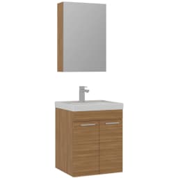 Orka Enez 55 Cm Teak Banyo Dolabı Takımı görsel 1