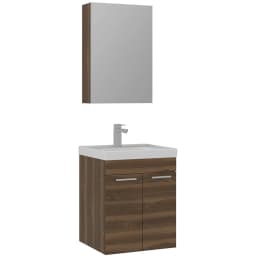 Orka Enez 55 Cm Tesbih Ceviz Banyo Dolabı Takımı görsel 1