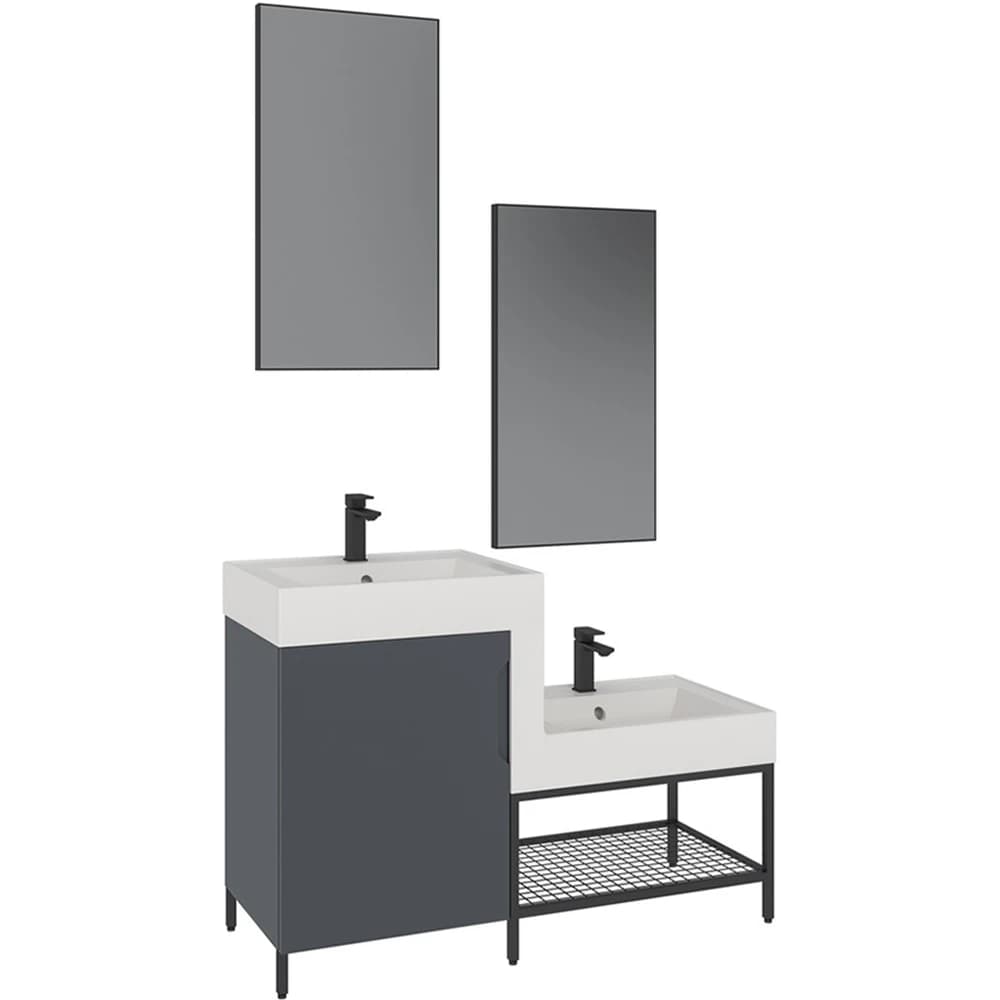Orka Enna 120 Cm Mat Antrasit Banyo Dolabı Takımı