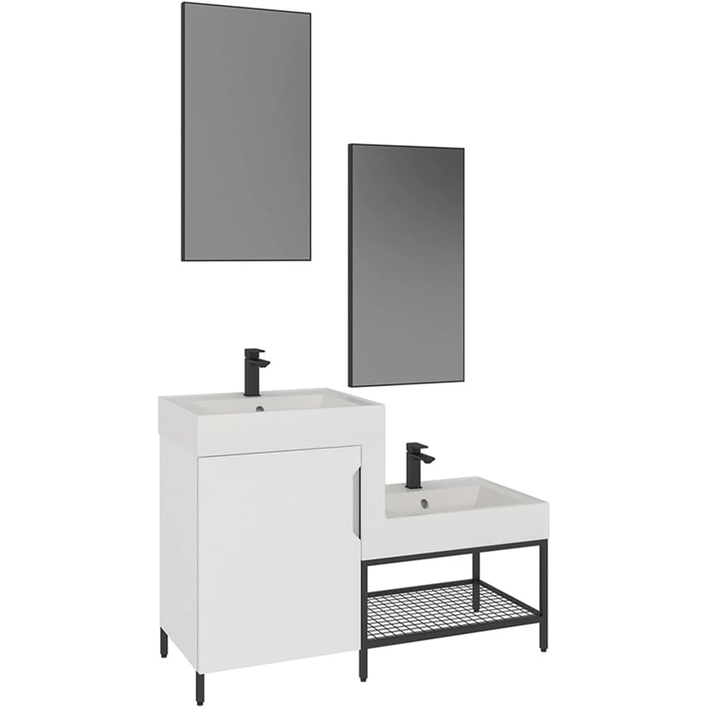 Orka Enna 120 Cm Mat Beyaz Banyo Dolabı Takımı