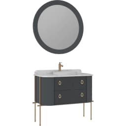 Orka Felice 100 Cm Mat Antrasit Banyo Dolabı Takımı - 5008073 görsel 1