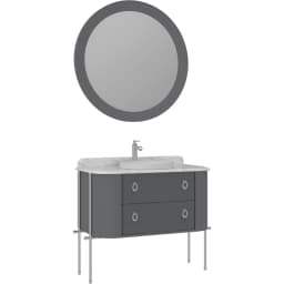 Orka Felice 100 Cm Mat Gri Banyo Dolabı Takımı - 5008083 görsel 1