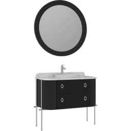 Orka Felice 100 Cm Mat Siyah Banyo Dolabı Takımı - 5008091 görsel 1