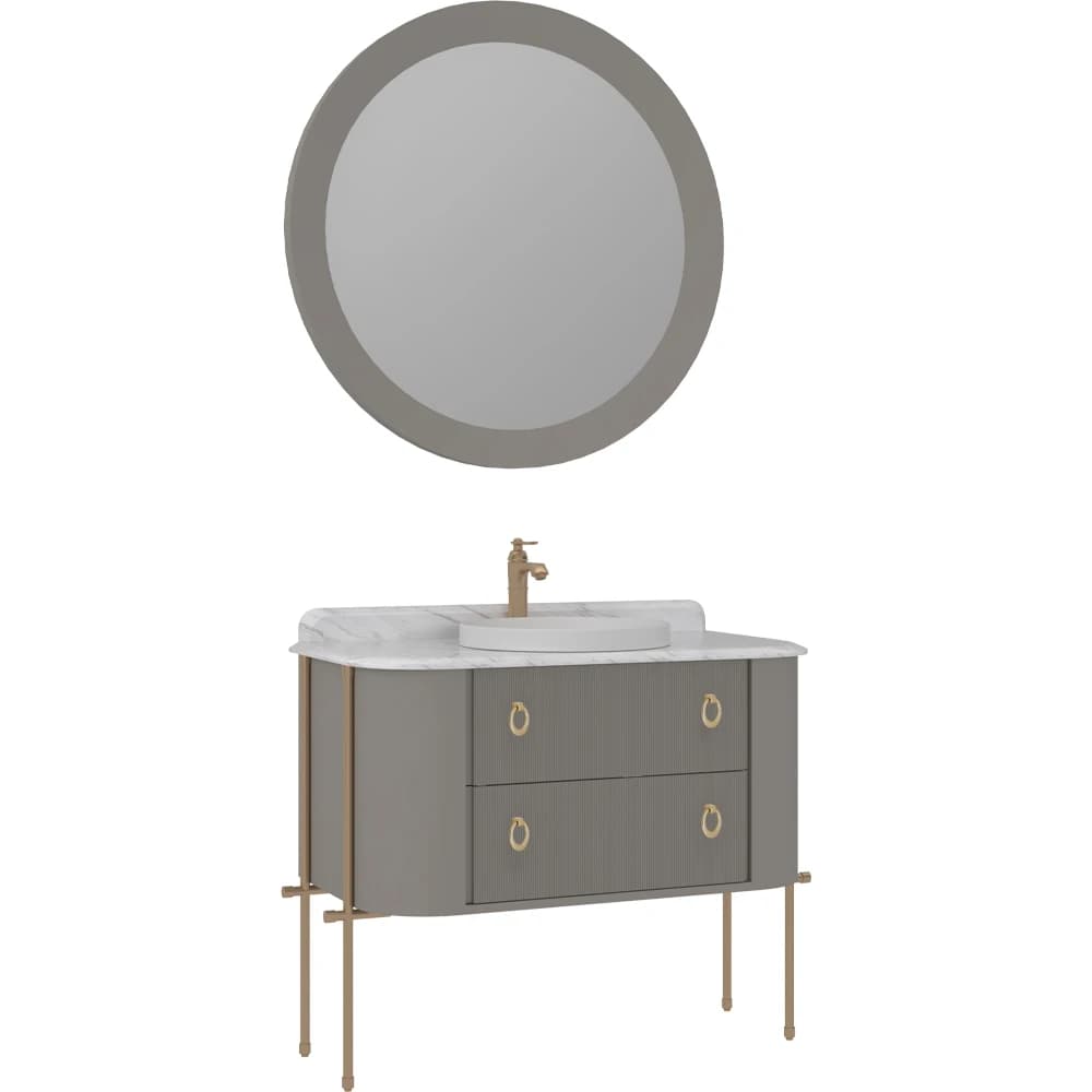 Orka Felice 100 Cm Mat Vizon Banyo Dolabı Takımı - 5008093