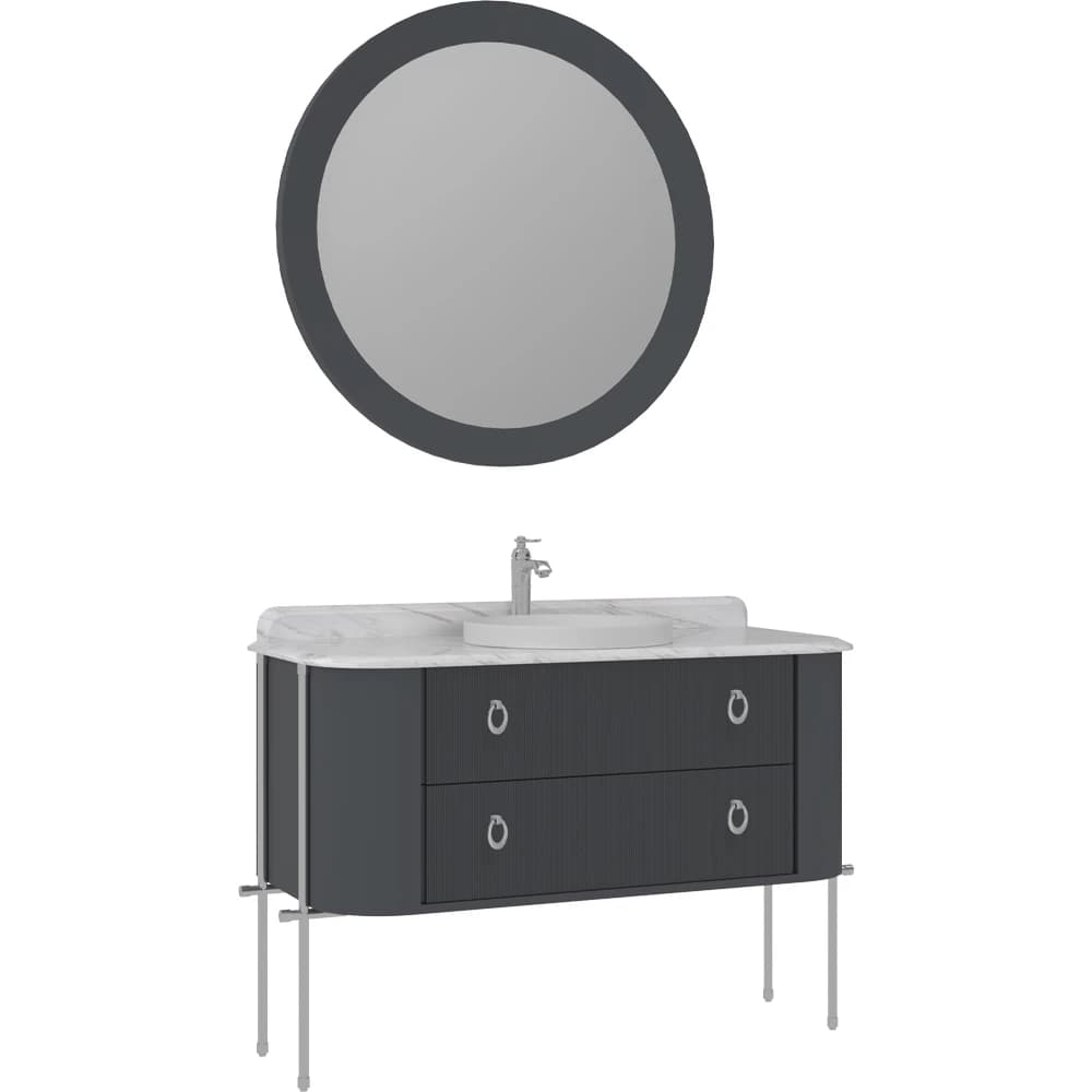 Orka Felice 120 Cm Mat Antrasit Banyo Dolabı Takımı - 5008099