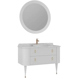 Orka Felice 120 Cm Mat Beyaz Banyo Dolabı Takımı - 5008100 görsel 1