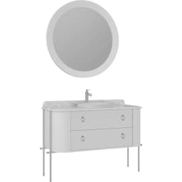 Orka Felice 120 Cm Mat Beyaz Banyo Dolabı Takımı - 5008103 görsel 1
