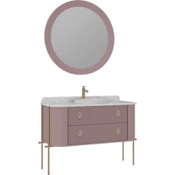 Orka Felice 120 Cm Mat Pudra Banyo Dolabı Takımı - 5008109 görsel 1
