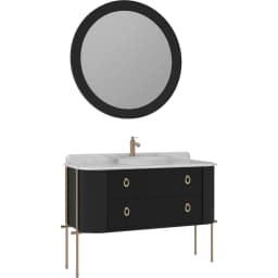 Orka Felice 120 Cm Mat Siyah Banyo Dolabı Takımı - 5008113 görsel 1
