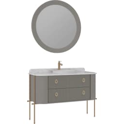 Orka Felice 120 Cm Mat Vizon Banyo Dolabı Takımı - 5008117 görsel 1