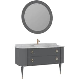 Orka Felice 140 Cm Mat Gri Banyo Dolabı Takımı - 5008128 görsel 1