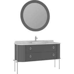 Orka Felice 140 Cm Mat Gri Banyo Dolabı Takımı - 5008131 görsel 1