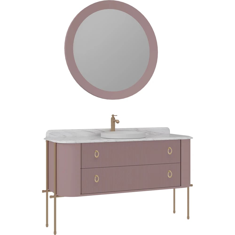 Orka Felice 140 Cm Mat Pudra Banyo Dolabı Takımı - 5008133