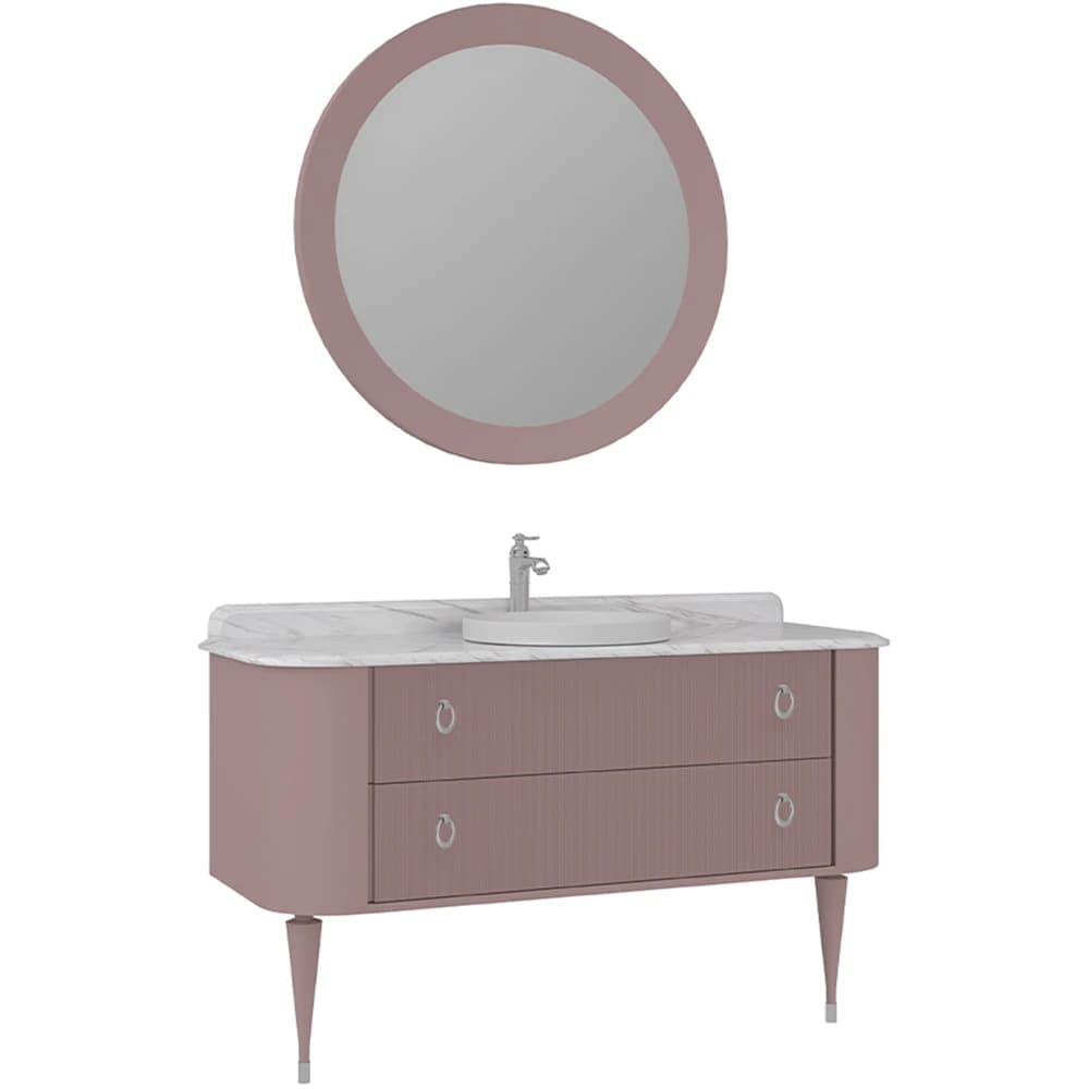 Orka Felice 140 Cm Mat Pudra Banyo Dolabı Takımı - 5008134