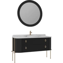 Orka Felice 140 Cm Mat Siyah Banyo Dolabı Takımı - 5008137 görsel 1