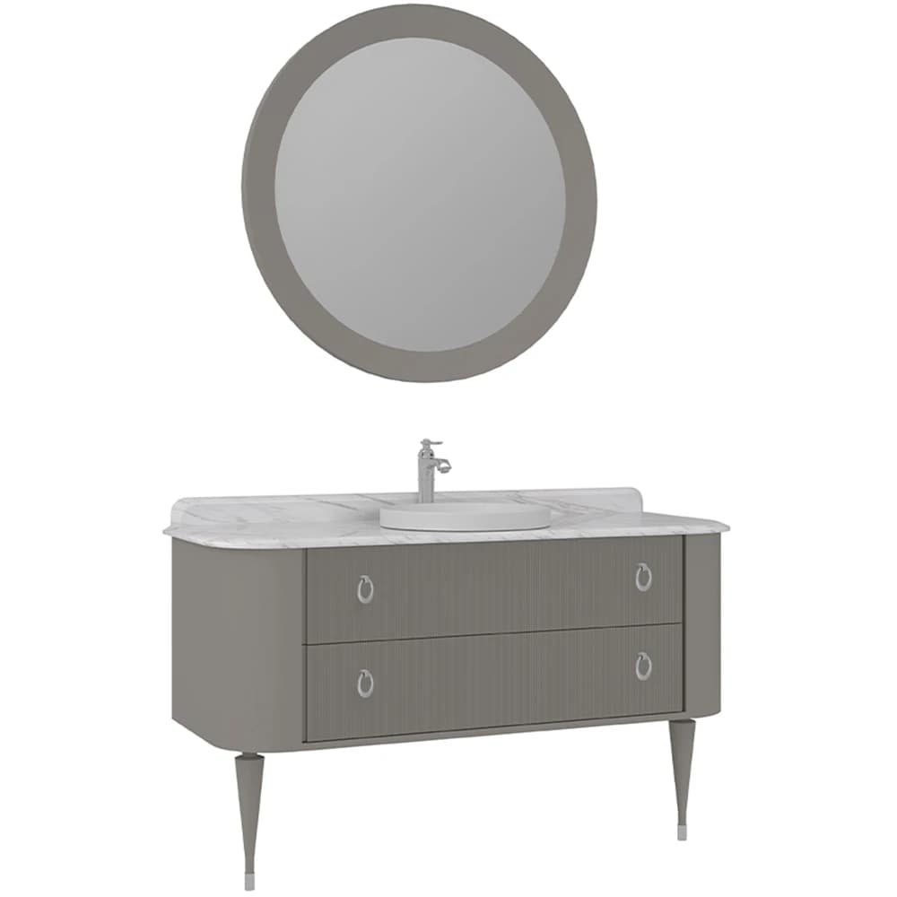 Orka Felice 140 Cm Mat Vizon Banyo Dolabı Takımı - 5008142