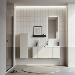 Orka Ferla 110 Cm Mat Kaşmir Banyo Dolabı Takımı (Sol) görsel 2