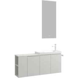 Orka Ferla 110 Cm Mat Kaşmir Banyo Dolabı Takımı (Sol) görsel 1
