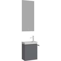 Orka Ferla 40 Cm Mat Gri Banyo Dolabı Takımı görsel 1