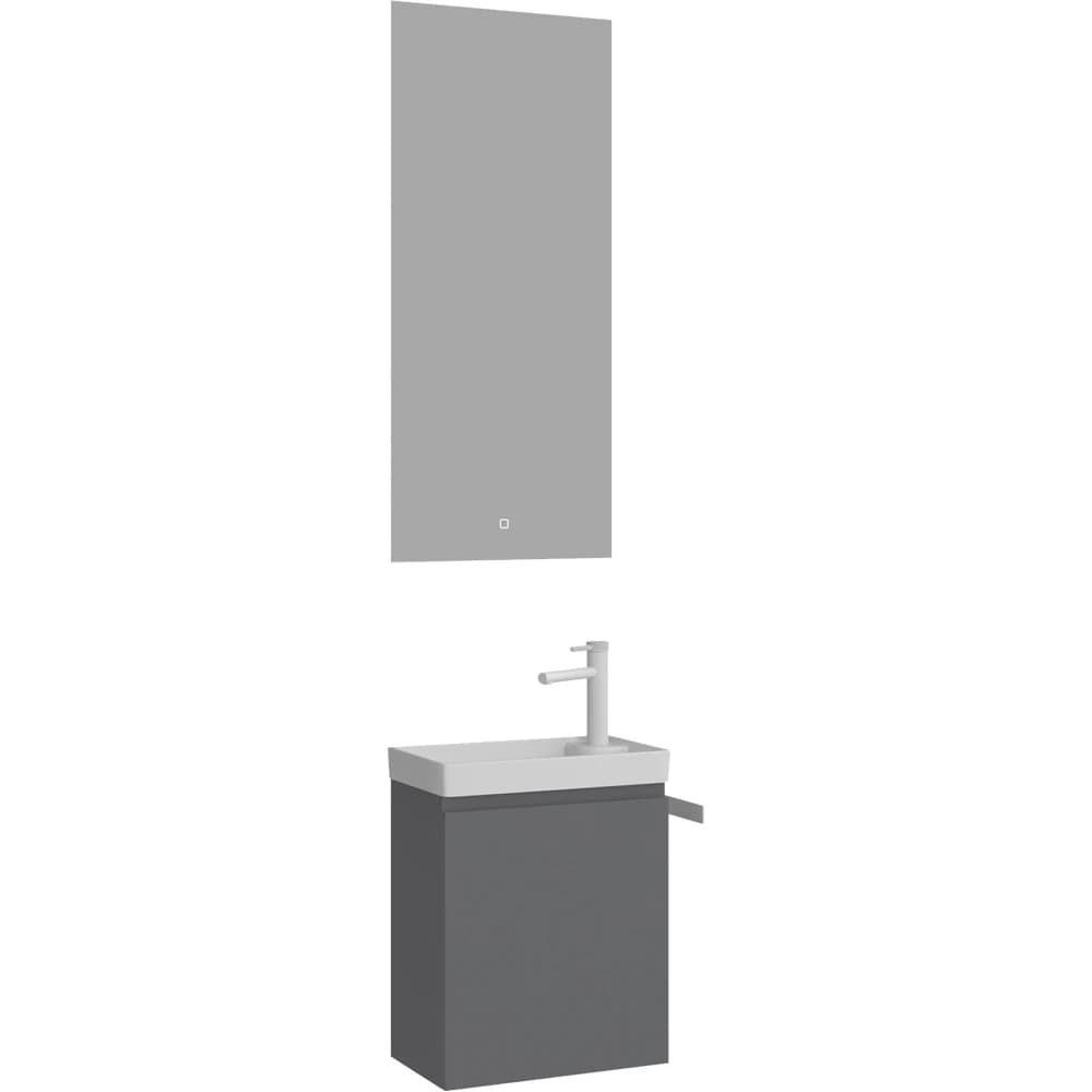 Orka Ferla 40 Cm Mat Gri Banyo Dolabı Takımı