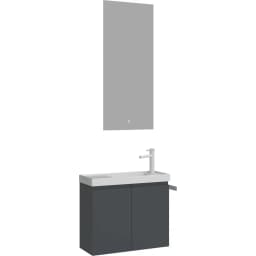 Orka Ferla 60 Cm Mat Antrasit Banyo Dolabı Takımı görsel 1