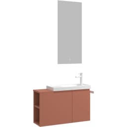 Orka Ferla 80 Cm Mat Tarçın Banyo Dolabı Takımı görsel 1