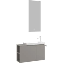 Orka Ferla 80 Cm Mat Vizon Banyo Dolabı Takımı görsel 1
