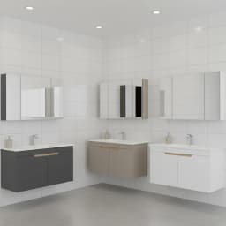 Orka Lena 100 Cm Mat Antrasit Banyo Dolabı Takımı - 5008028 görsel 2