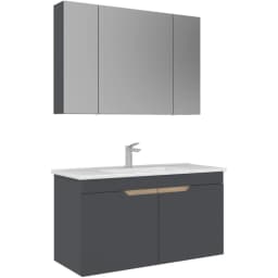 Orka Lena 100 Cm Mat Antrasit Banyo Dolabı Takımı - 5008028 görsel 1