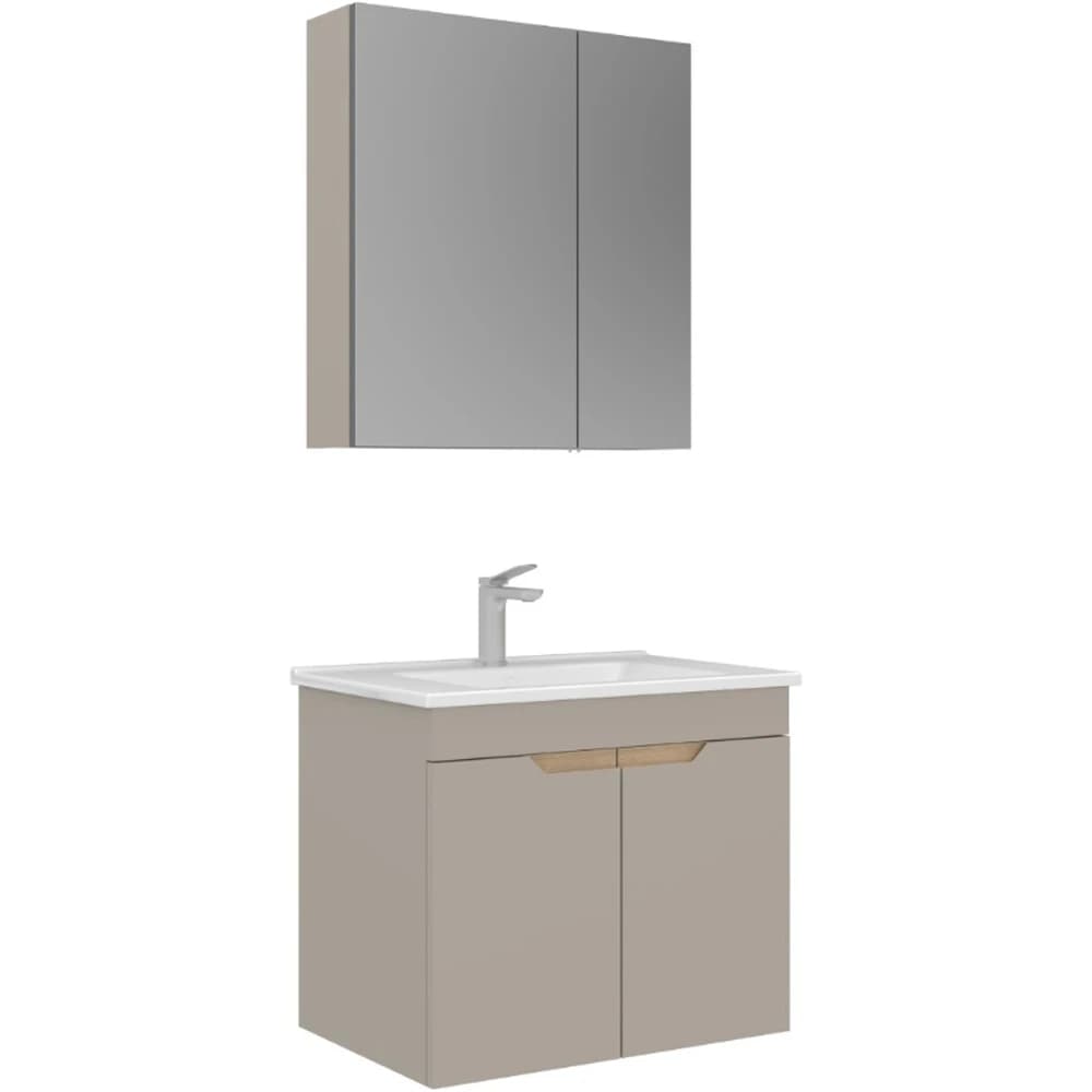 Orka Lena 65 Cm Mat Bej Banyo Dolabı Takımı - 5008000