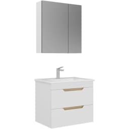 Orka Lena 65 Cm Mat Beyaz Banyo Dolabı Takımı - 5008803 görsel 1