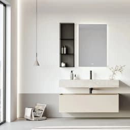 Orka Levanto 120 Cm Mat Bej Banyo Dolabı Takımı görsel 2