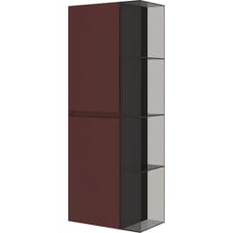 Orka Levanto 40 Cm Cam Modüllü Mat Bordo Boy Dolabı (Sağ) görsel 1
