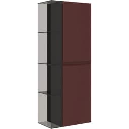 Orka Levanto 40 Cm Cam Modüllü Mat Bordo Boy Dolabı (Sol) görsel 1