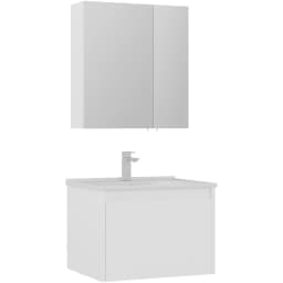 Orka Likya 65 Cm Mat Beyaz Banyo Dolabı Takımı görsel 1