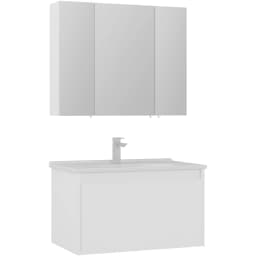 Orka Likya 80 Cm Mat Beyaz Banyo Dolabı Takımı görsel 1