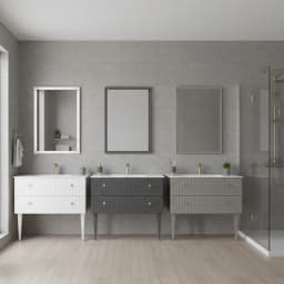 Orka Lipari 100 Cm Mat Antrasit Banyo Dolabı Takımı (Altın Kulp) - 5007344 görsel 2