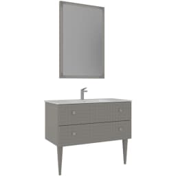 Orka Lipari 100 Cm Mat Vizon Banyo Dolabı Takımı (Krom Kulp) - 5007346 görsel 1