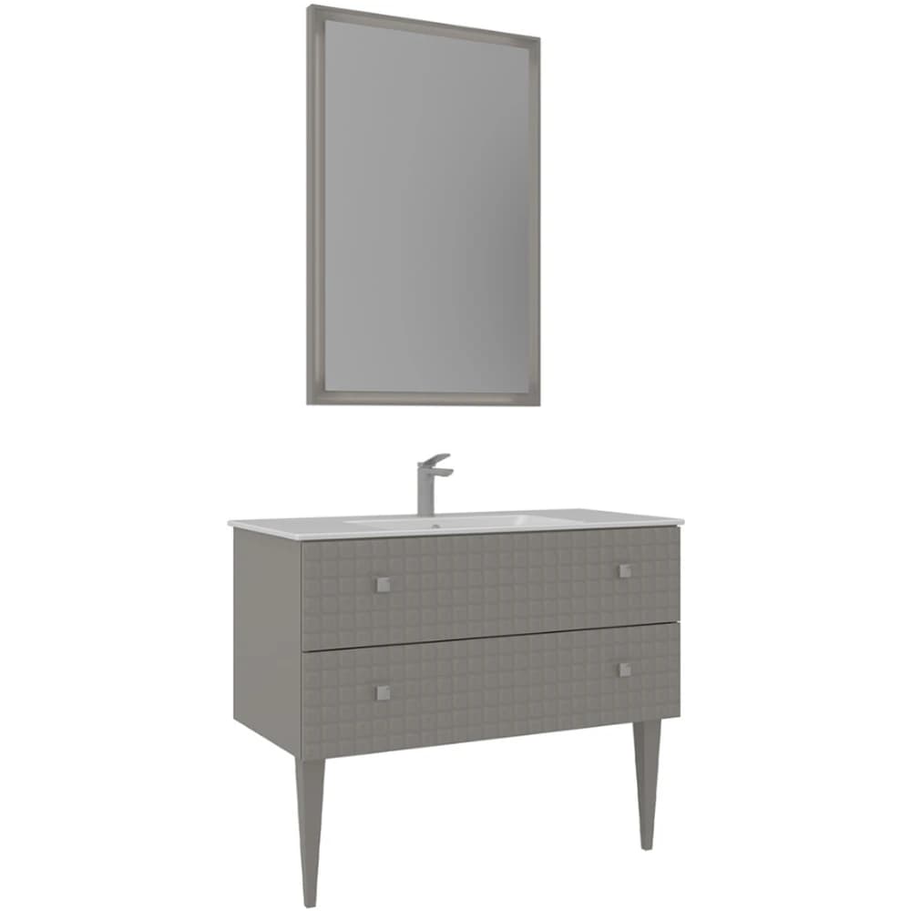 Orka Lipari 100 Cm Mat Vizon Banyo Dolabı Takımı (Krom Kulp) - 5007346