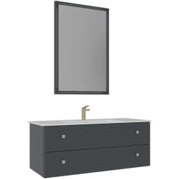 Orka Lipari 120 Cm Mat Antrasit Banyo Dolabı Takımı (Altın Kulp) - 5007310 görsel 1