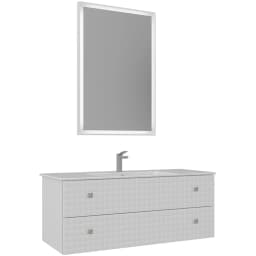 Orka Lipari 120 Cm Mat Beyaz Banyo Dolabı Takımı (Krom Kulp) - 5007326 görsel 1