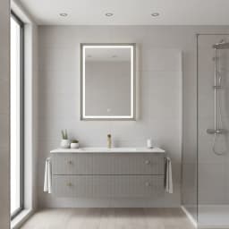 Orka Lipari 120 Cm Mat Vizon Banyo Dolabı Takımı (Altın Kulp) - 5007309 görsel 2