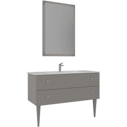 Orka Lipari 120 Cm Mat Vizon Banyo Dolabı Takımı (Krom Kulp) - 5007352 görsel 1