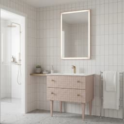 Orka Lipari 80 Cm Mat Pudra Banyo Dolabı Takımı (Altın Kulp) - 5009003 görsel 2