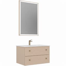 Orka Lipari 80 Cm Mat Pudra Banyo Dolabı Takımı (Altın Kulp) - 5009005 görsel 1