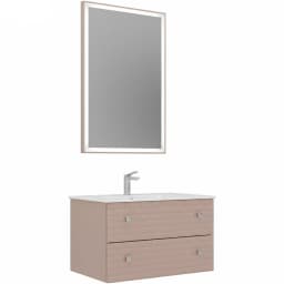Orka Lipari 80 Cm Mat Pudra Banyo Dolabı Takımı (Krom Kulp) - 5009006 görsel 1
