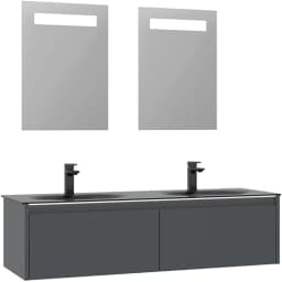 Orka Lisbon 130 Cm Mat Antrasit Banyo Dolabı Takımı görsel 1