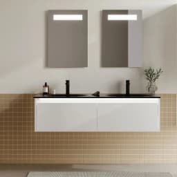 Orka Lisbon 130 Cm Mat Beyaz Banyo Dolabı Takımı görsel 2