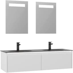 Orka Lisbon 130 Cm Mat Beyaz Banyo Dolabı Takımı görsel 1